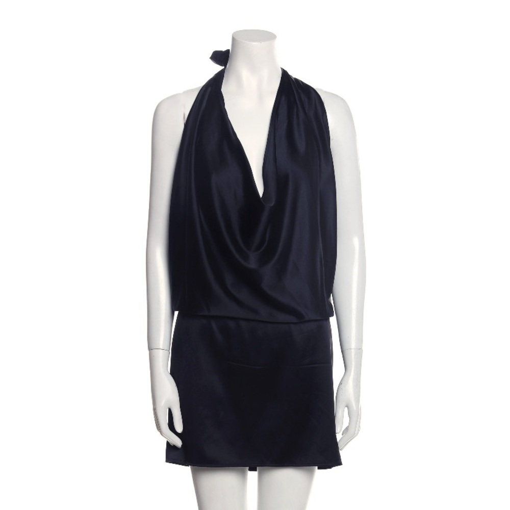 Ramy brook silk cowl neck halter dress